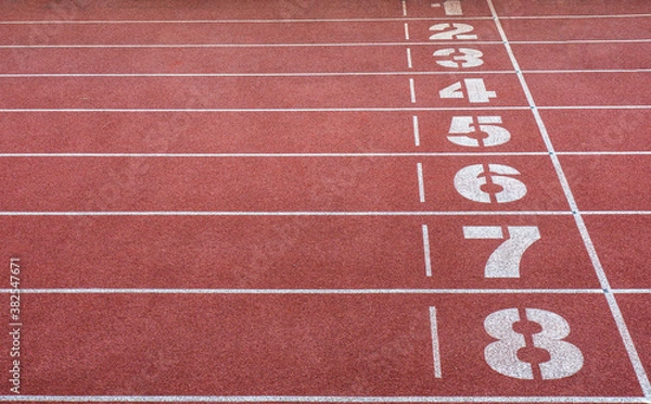 Obraz Numbers of track in sports runway.