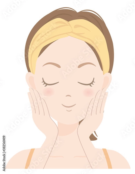 Fototapeta スキンケアをしている女性