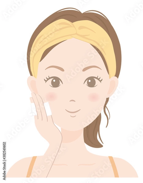 Fototapeta スキンケアをしている女性（保湿）