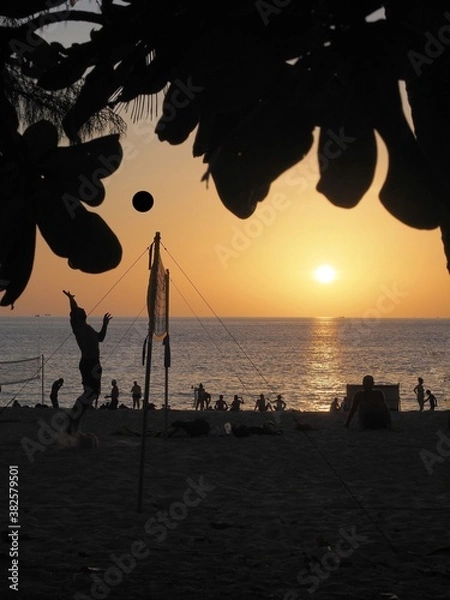 Obraz Scène de beach volley Thaïlande 