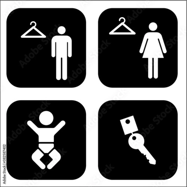 Fototapeta changing room icons