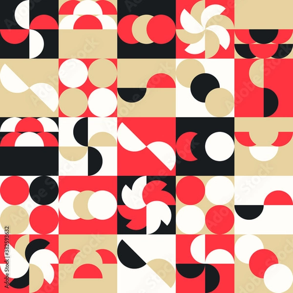 Fototapeta Abstract geometric seamless pattern. Made with simple shapes vector. Creative design concept for background, invitation card, cover, wed, textile, poster and banner