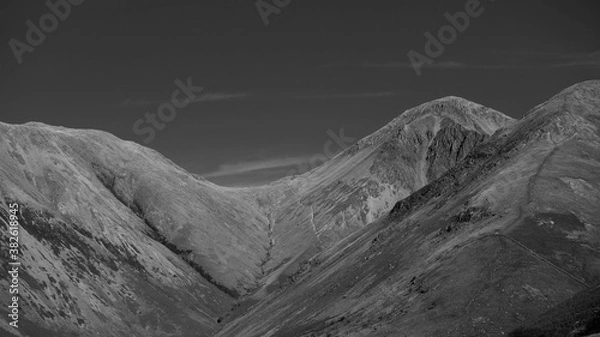 Fototapeta Lingmell and Scafell Pike monochrome