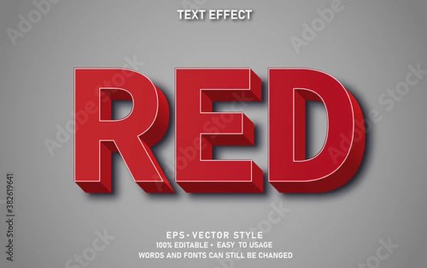 Fototapeta Editable Text Effect Red Premium Vector