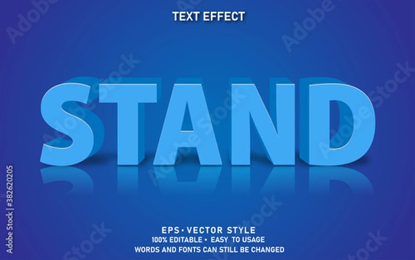 Obraz Editable Text Effect Blue Stand Premium Vector