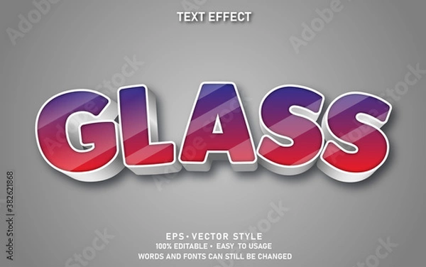 Obraz Editable Text Effect Glass Premium Vector