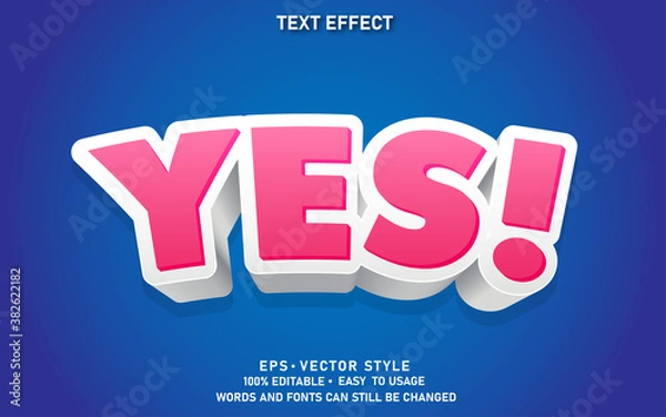 Obraz Modern Editable Text Style Effect Yes Premium Vector