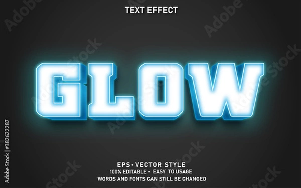 Obraz Modern Editable Text Style Effect Glow Premium Vector