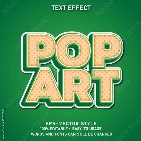 Obraz Modern Editable Text Style Effect Pop Art Premium Vector