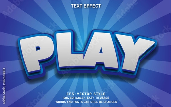 Obraz Editable Text Effect Cute Comic Play Premium Vector