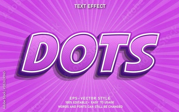 Obraz Editable Text Effect Dots Comic Premium Vector