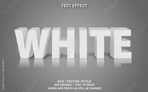 Obraz Editable Text Effect White Premium Vector