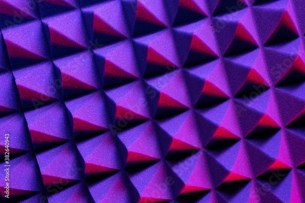 Fototapeta Abstract pyramid background in colored light.