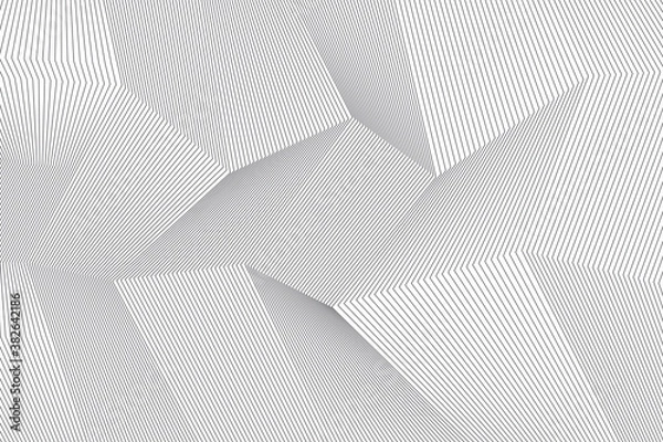 Fototapeta Abstract background pattern made with repeated lines forming geometric shapes in 3 dimensions. Simple, modern and architectural vector art.