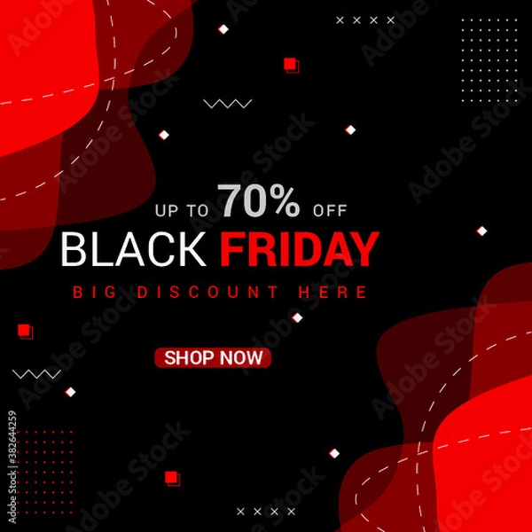 Obraz Black Friday Sale with discount. Vector illustration