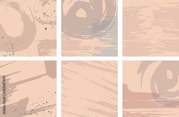 Fototapeta Collection of vector backdrop. Template, modern abstract design. Graphic illustration. Pink and purple abstract textured background with shapes, spot and stroke for poster, stationery, banner, packing