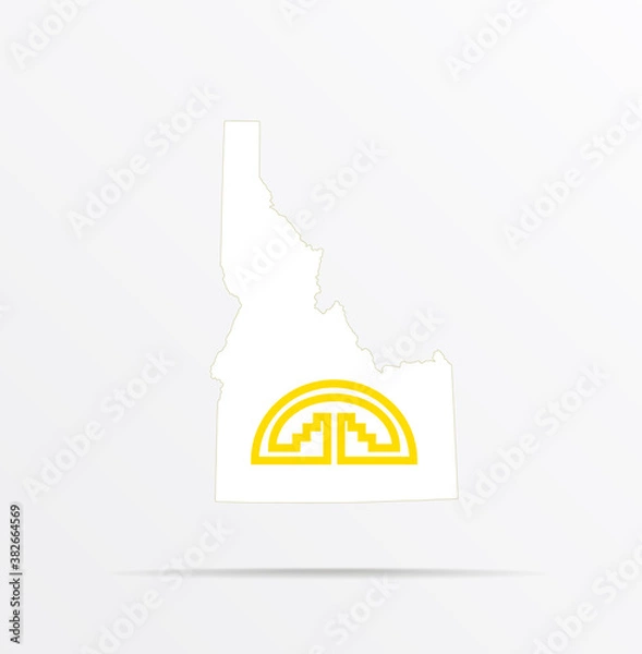 Fototapeta Vector map State of Idaho combined with Andean Community flag.