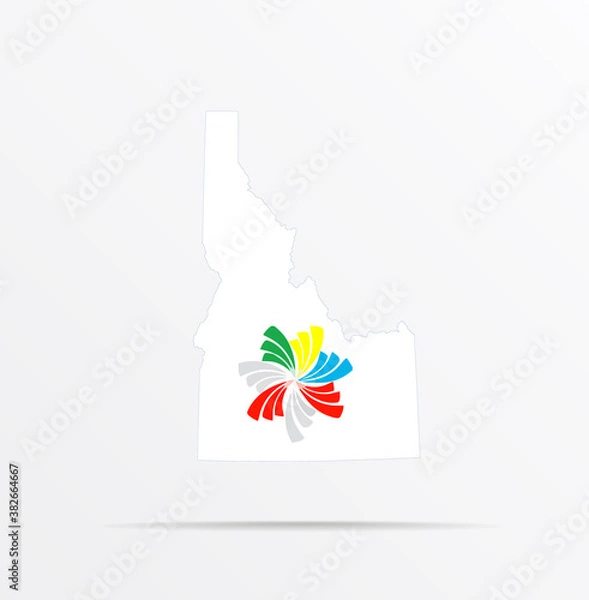 Fototapeta Vector map State of Idaho combined with Pacific Alliance flag.