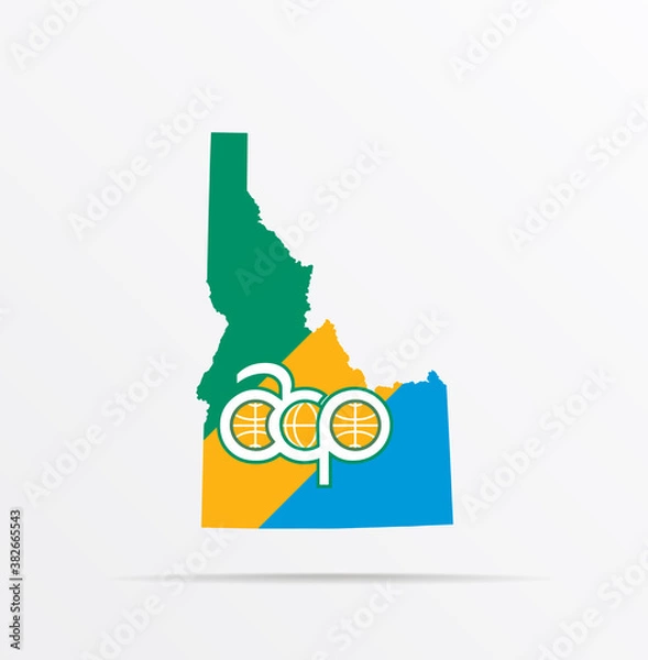 Fototapeta Vector map State of Idaho combined with African, Caribbean and Pacific Group of States (ACP) flag.