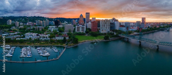 Obraz Sunset at Downtown Portland Oregon