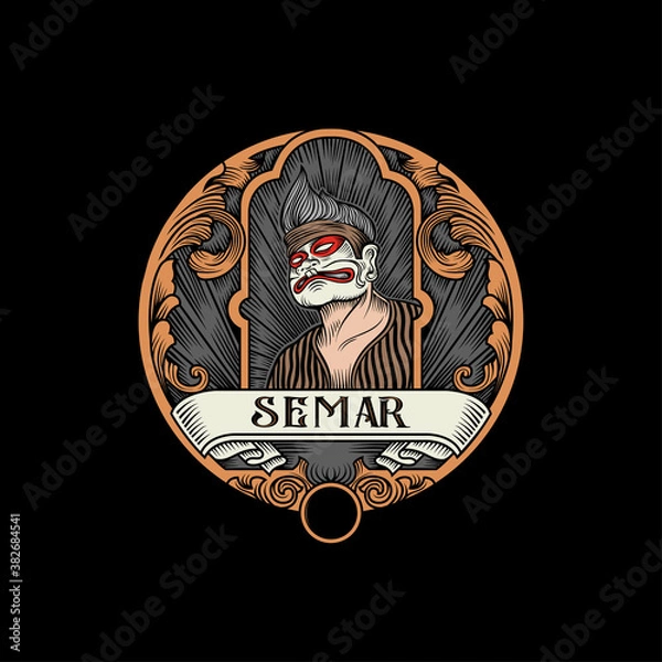 Fototapeta Javanese character vintage logo illustration