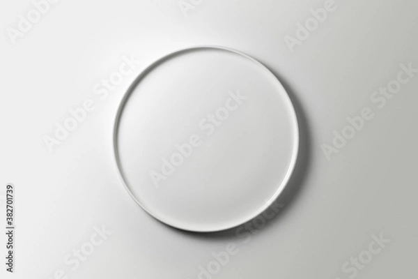Obraz beautiful modern plate on white background, top view