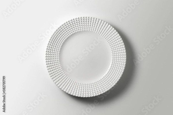 Fototapeta beautiful modern plate on white background, top view