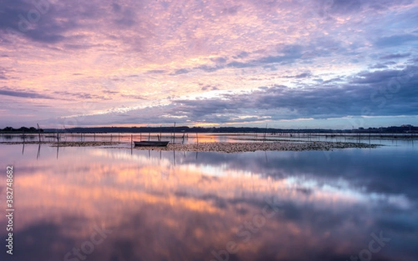 Obraz 印旛沼の朝焼け