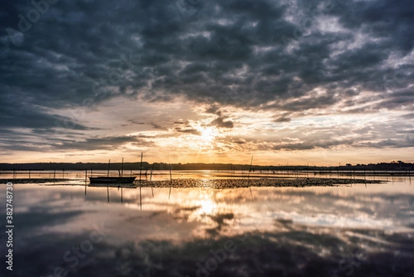 Obraz 印旛沼の朝焼け