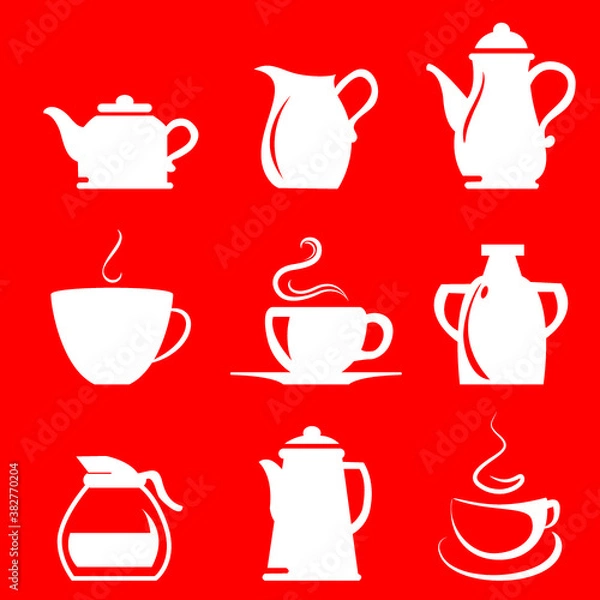 Fototapeta drink icon set