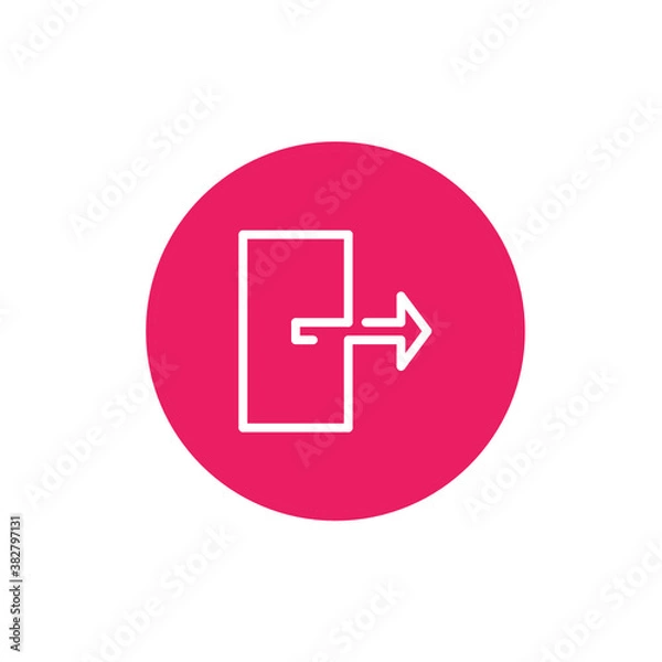 Fototapeta Logout icon. internet button with white background