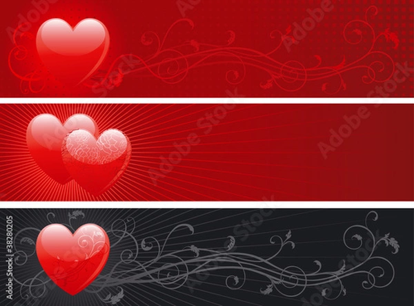 Fototapeta Vector set of valentines banners