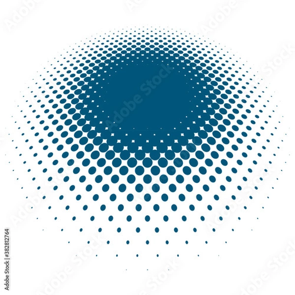 Fototapeta Colorful halftone vector pattern, texture in 3d perspective. Circles, dots, screentone illustration. Freckle, stipple-stippling, speckles illustration. Pointillist vector art