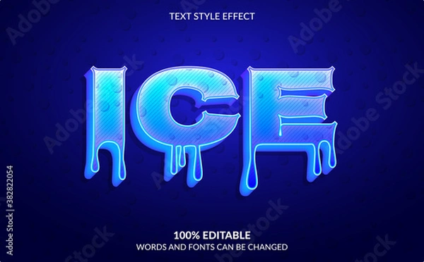 Obraz Editable Text Effect,Blue Ice Text Style