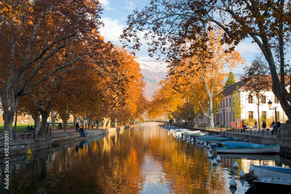 Obraz Annecy Canal Fall Colors