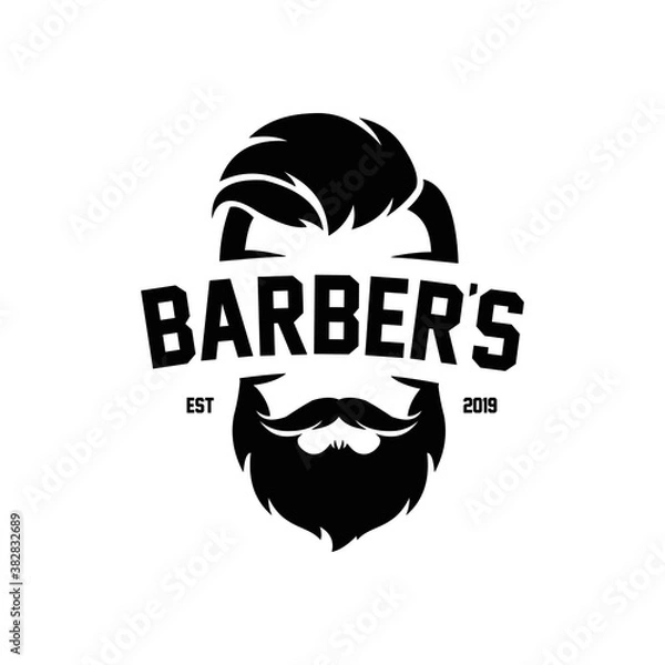 Fototapeta Barbershop Logo, Black Barber, Illustration Barbers