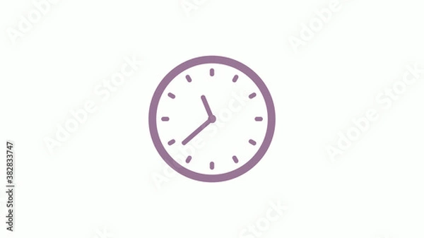Fototapeta New pink gray circle 12 hours clock icon on white background,clock icon