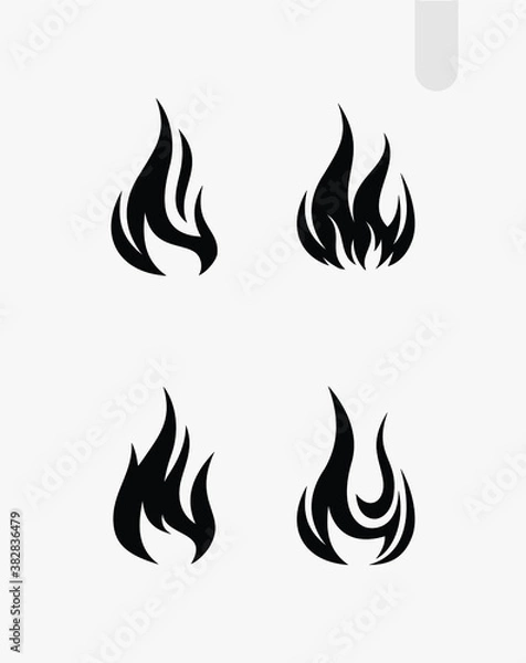 Fototapeta fire flames set