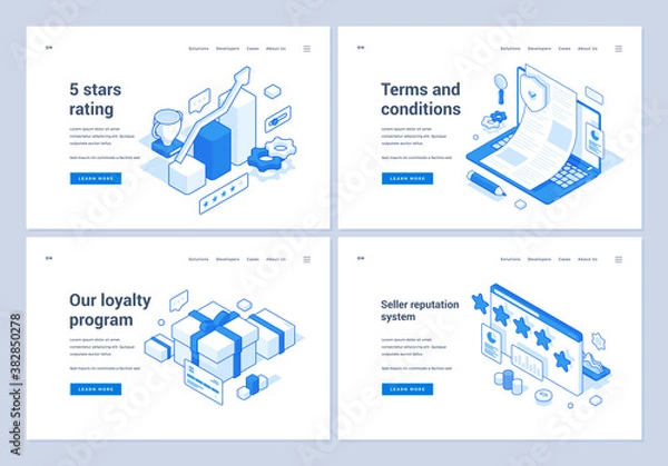 Fototapeta Banners for modern online shop customer services