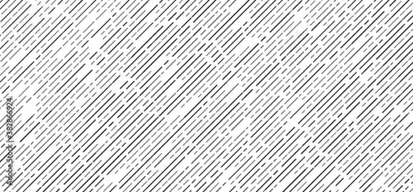 Fototapeta Abstract seamless black dash lines diagonal pattern on white background