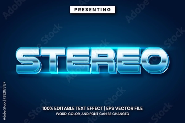 Fototapeta cinematic chrome metal text effect