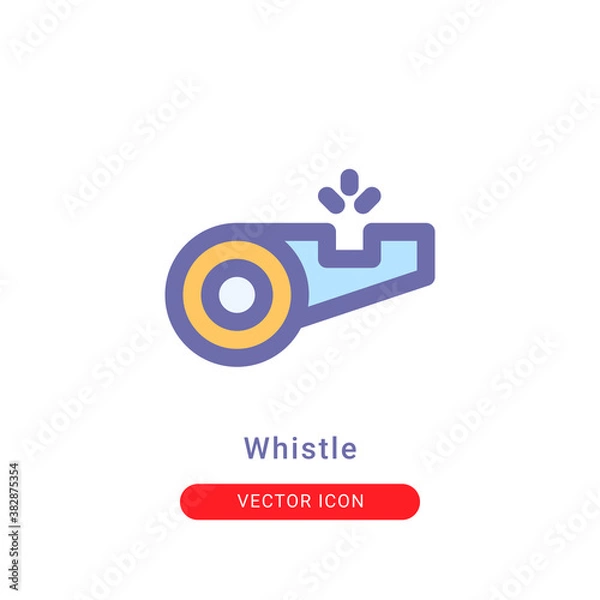 Obraz whistle icon in filled color style. for your website design and logo. Vector graphics illustration and editable stroke.