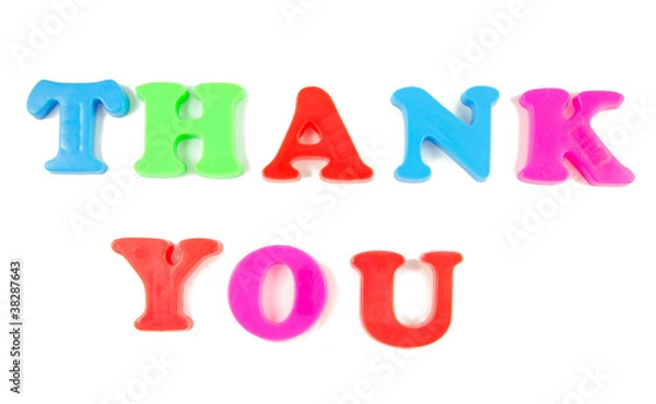 Obraz thank you written in fridge magnets