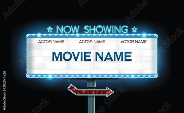 Obraz light sign billboard cinema