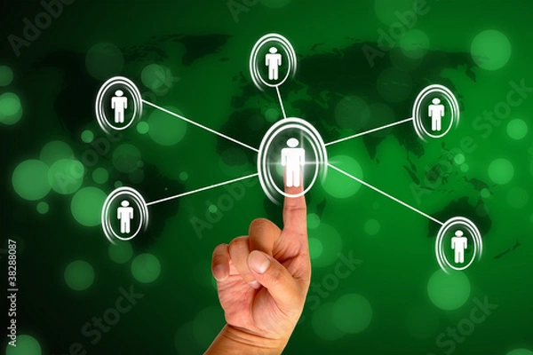 Obraz Hand and button