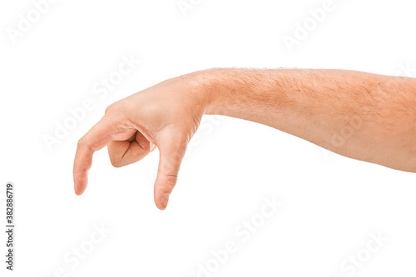 Obraz adult man hands hold something, isolated on white