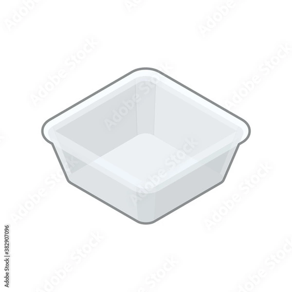 Fototapeta Empty take-out containers. Isometric colorful illustration.