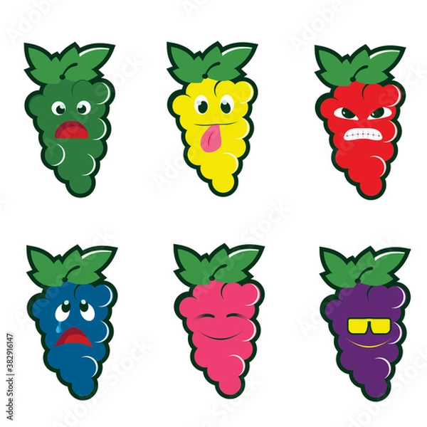 Obraz delicious but cute grape vector