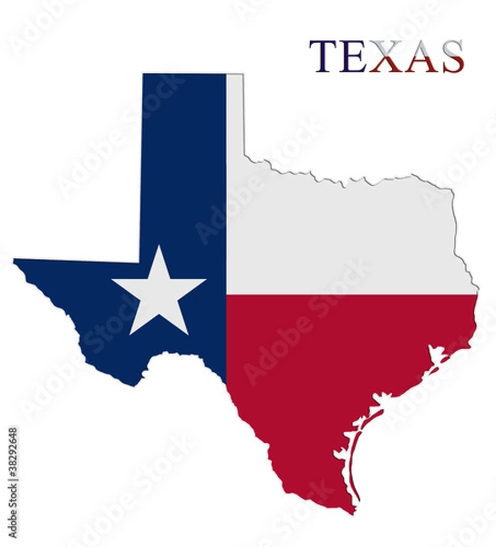 Obraz Map of Texas on the old background