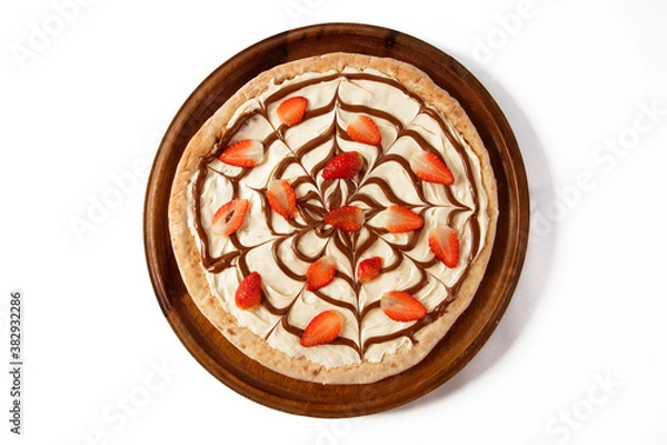 Obraz PIZZA DE CHOCOLATE BRANCO COM MORANGO